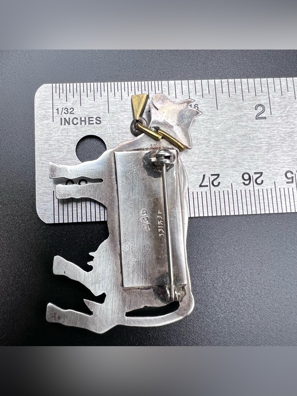Sterling Silver Mexico Dairy Cow Brooch - Picture 5 of 5